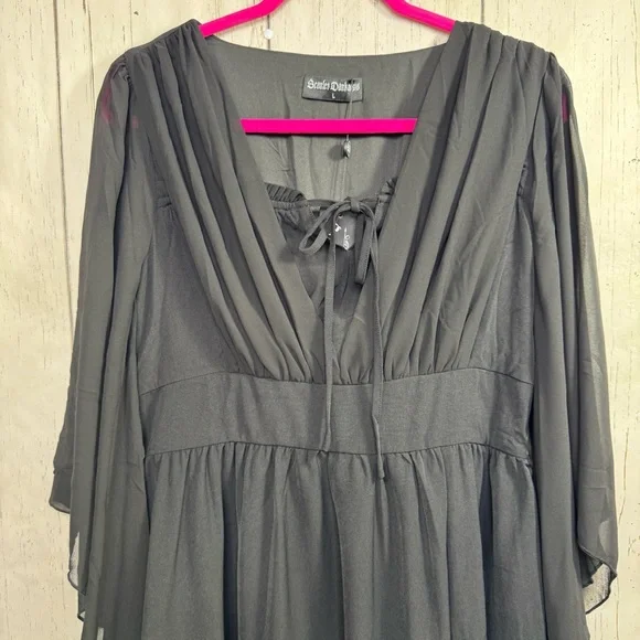 Scarlett Darkness Black Gothic Maxi Dress Witchy Dark Academia Whimsigoth Soft - Picture 10 of 16